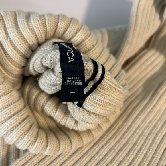 Nautica Men's Turtleneck Sweater in Cream - Picture 6 of 7